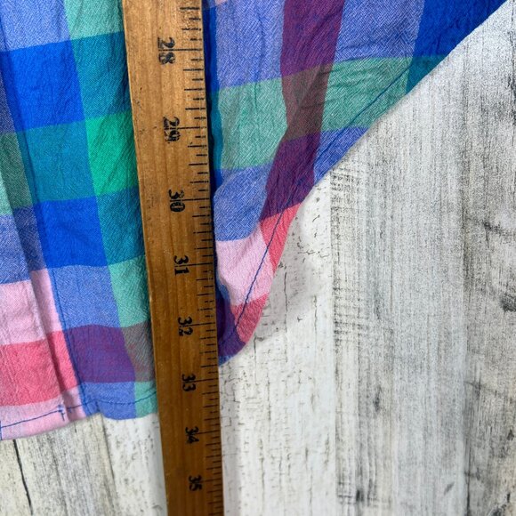 NWT Style&Co Plus 2X Plaid Button Down Shirt Multicolor Short Sleeve Casual Top - Picture 8 of 10